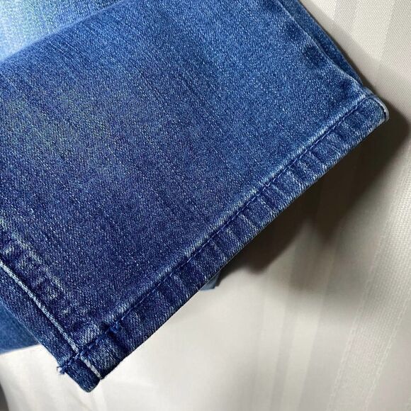 Girls With Curves Distressed High Rise Straight Leg Ripped Jeans 10T Tall Blue - Picture 8 of 9